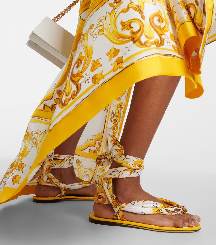 Dolce&Gabbana Printed silk twill sandals