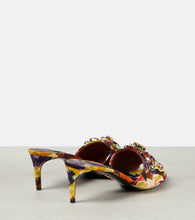 Dolce&Gabbana Rhinestone-embellished floral satin mules
