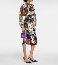 Dolce&Gabbana Rose Garden charmeuse midi skirt