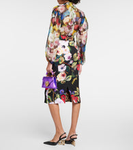 Dolce&Gabbana Rose Garden charmeuse midi skirt