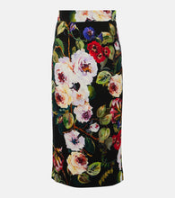 Dolce&Gabbana Rose Garden charmeuse midi skirt - Dolce&Gabbana 玫瑰园查米尤斯绸缎中长半身裙