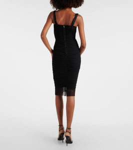 Dolce&Gabbana Ruched tulle midi dress