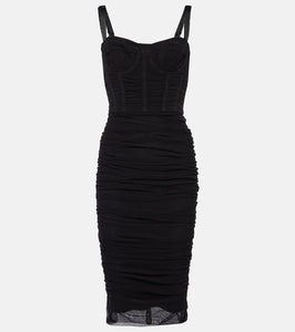 Dolce&Gabbana Ruched tulle midi dress