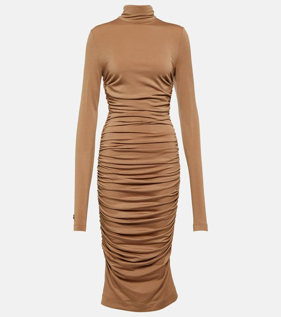 Dolce&Gabbana Ruched wool-blend minidress