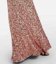 Dolce&Gabbana Sequined V-neck feather-trimmed gown
