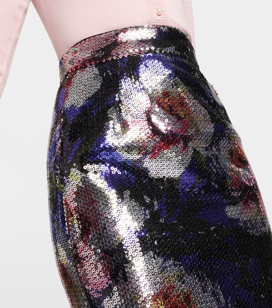 Dolce&Gabbana Sequined floral midi skirt