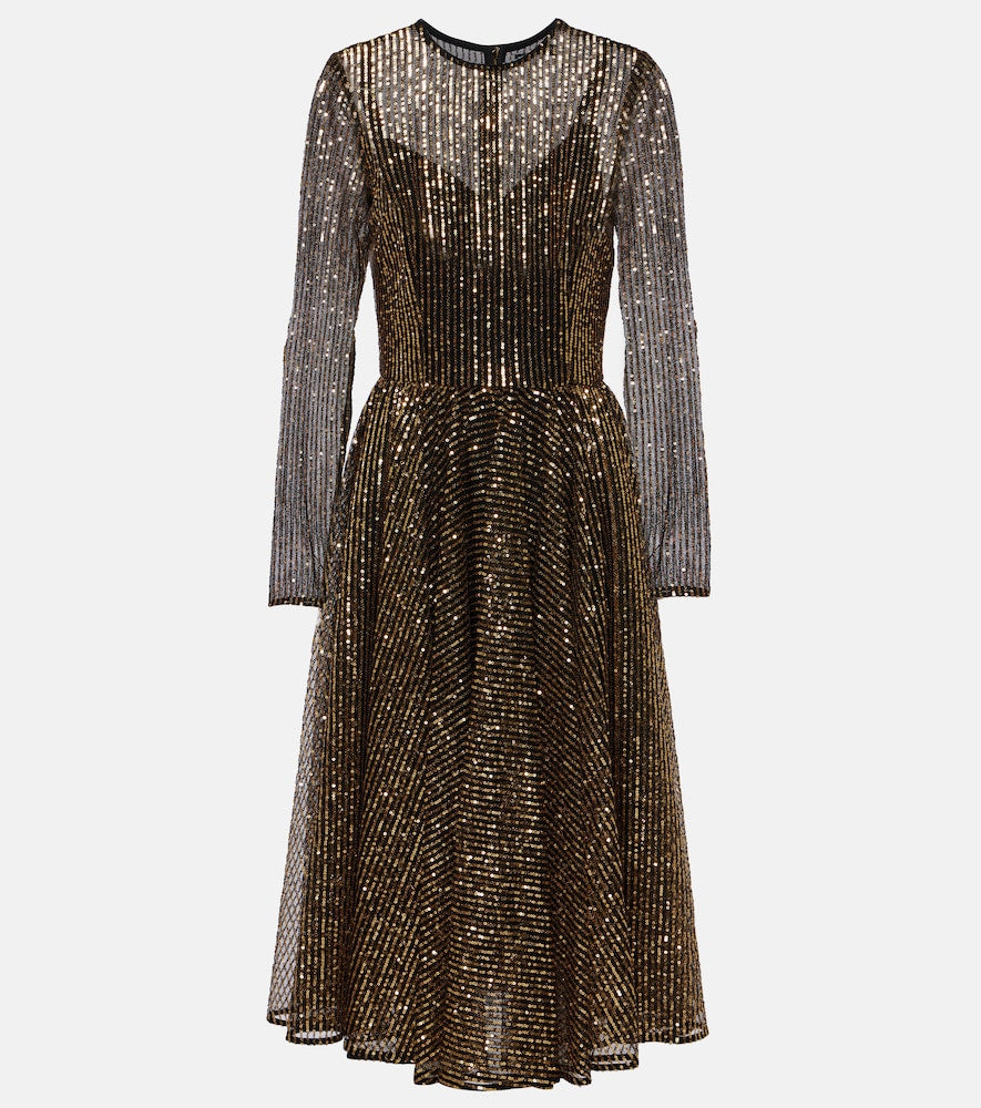 Dolce&Gabbana Sequined tulle midi dress. Dolce&Gabbana 亮片薄纱中长连衣裙