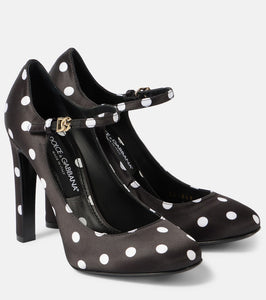 Dolce&Gabbana Sharon polka-dot satin Mary Jane pumps