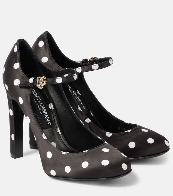 Dolce&Gabbana Sharon polka-dot satin Mary Jane pumps