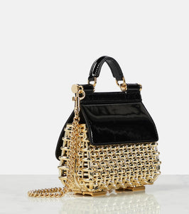 Dolce&Gabbana Sicily Box Mini leather-trimmed tote bag