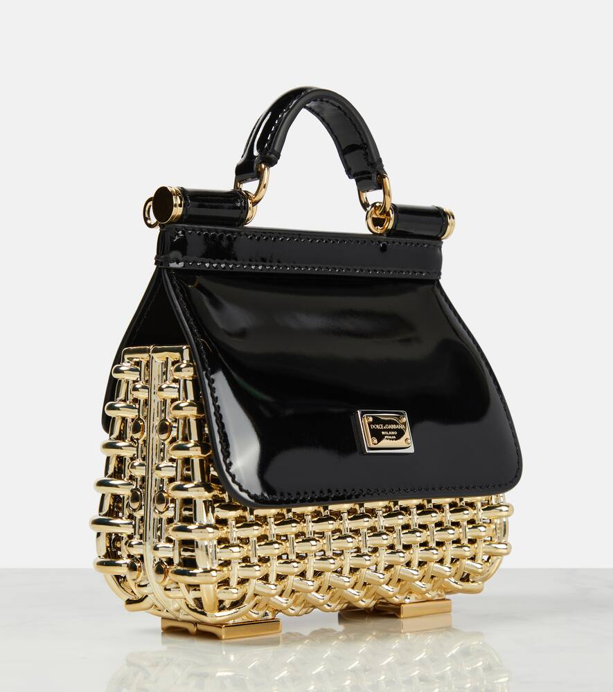 Dolce&Gabbana Sicily Box Mini leather-trimmed tote bag