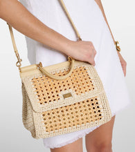 Dolce&Gabbana Sicily Medium leather-trimmed crochet tote bag