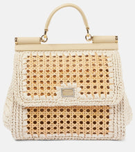 Dolce&Gabbana Sicily Medium leather-trimmed crochet tote bag