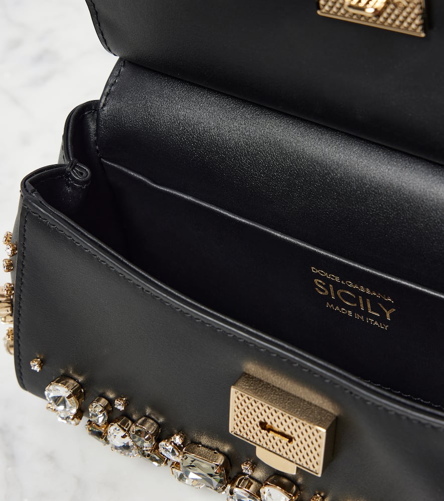 Dolce&Gabbana Sicily Small embellished leather tote bag