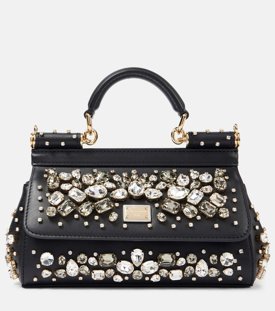 Dolce&Gabbana Sicily Small embellished leather tote bag. Shop Dolce&Gabbana Top-Handle Bags for women now.