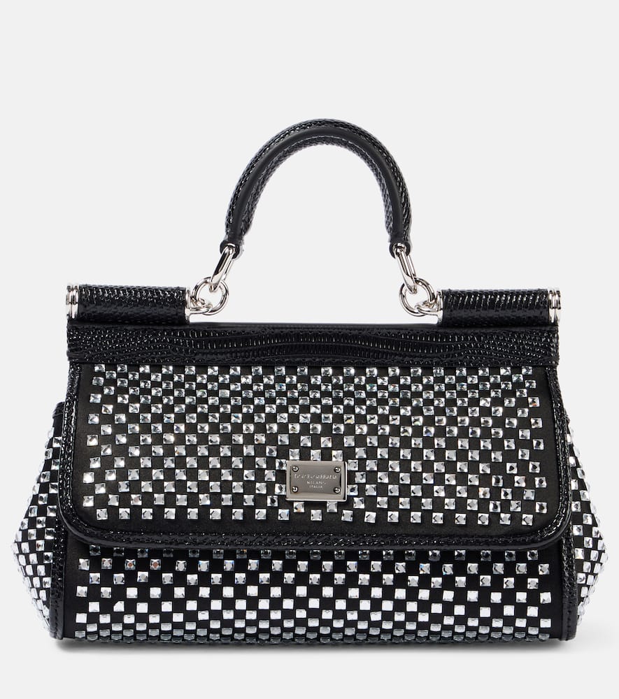 Dolce&Gabbana Sicily Small embellished satin tote bag