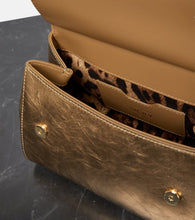 Dolce&Gabbana Sicily Small metallic leather tote bag