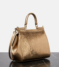 Dolce&Gabbana Sicily Small metallic leather tote bag