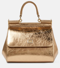 Dolce&Gabbana Sicily Small metallic leather tote bag. Shop Dolce&Gabbana Shoulder Bags for women now.