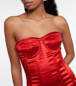 Dolce&Gabbana Strapless satin corset midi dress