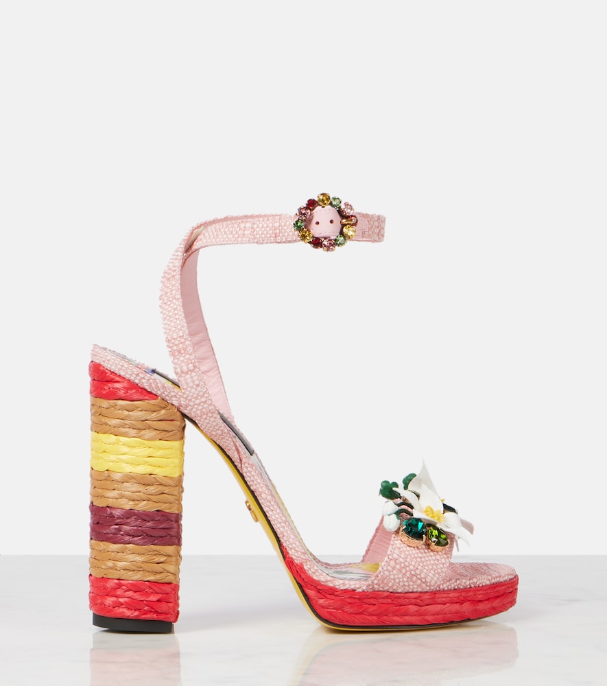 Dolce&Gabbana Taormina 135 embellished raffia sandals