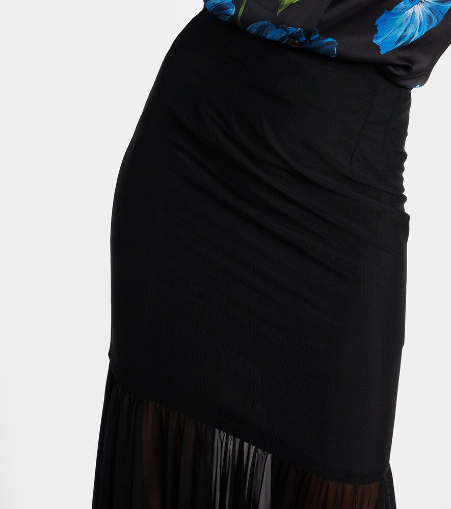 Dolce&Gabbana Tulle-trimmed maxi skirt