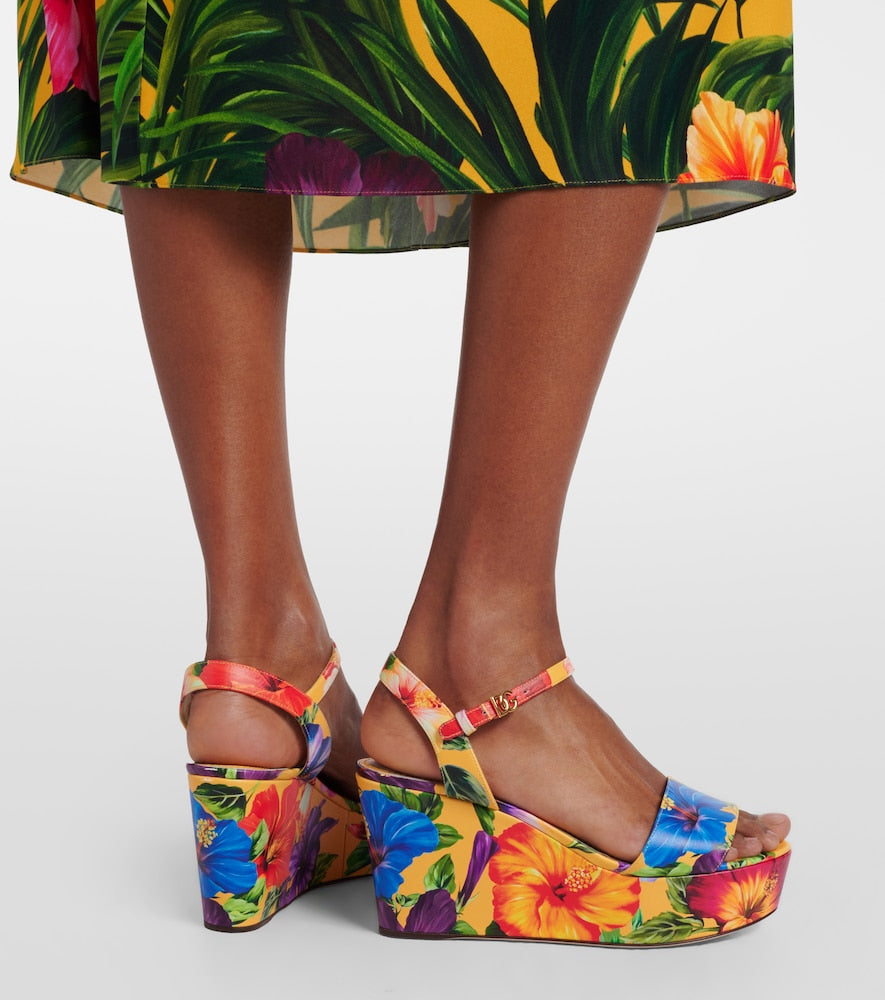 Dolce&Gabbana Bianca floral wedges (Multicoloured) - High-Heel Sandals
