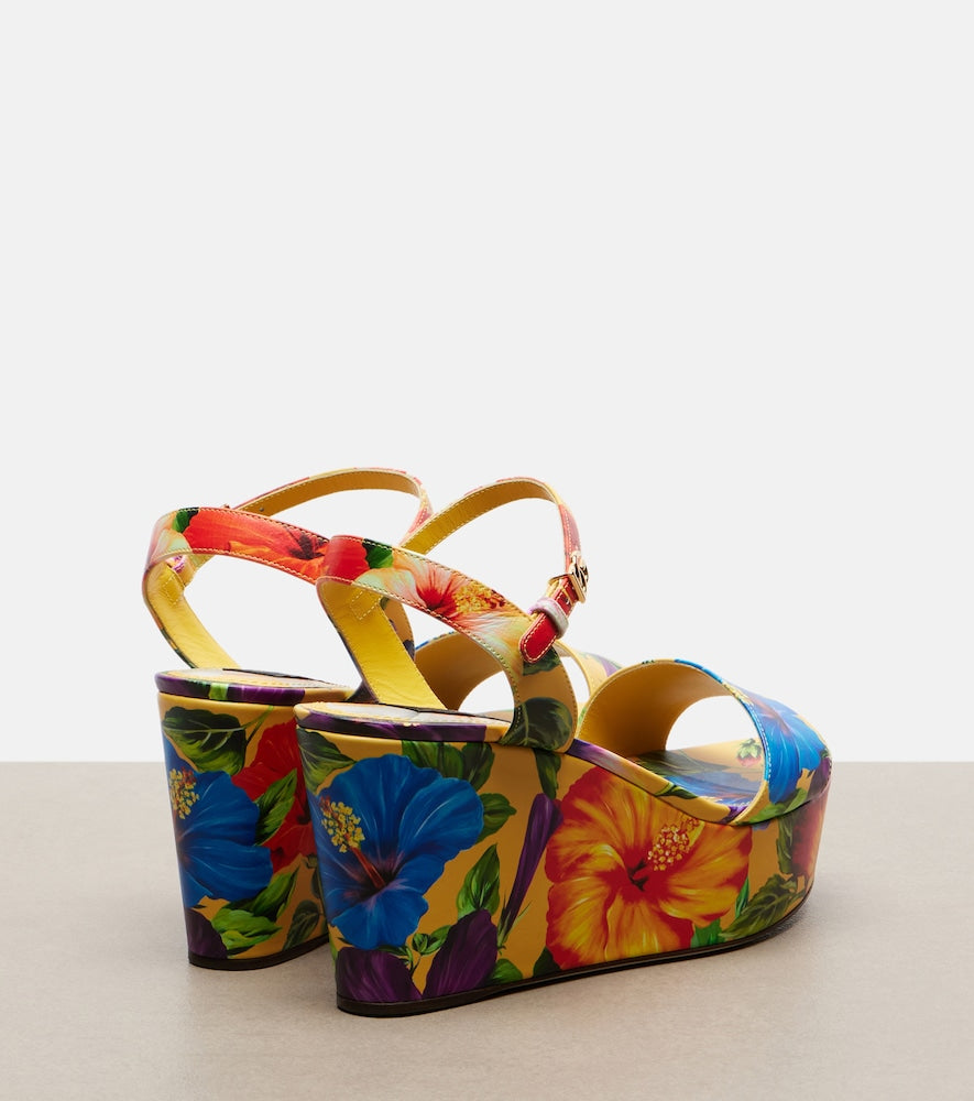 Dolce&Gabbana Bianca floral wedges (Multicoloured) - High-Heel Sandals