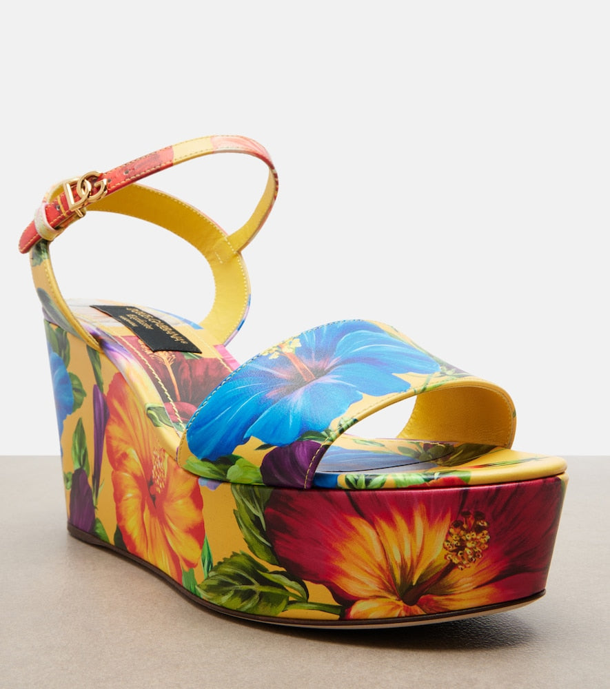 Dolce&Gabbana Bianca floral wedges (Multicoloured) - High-Heel Sandals
