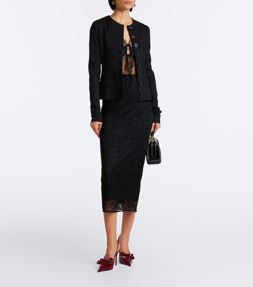 Dolce&Gabbana Bow-detail patent leather slingback pumps - Burgundy High-Heel Pumps