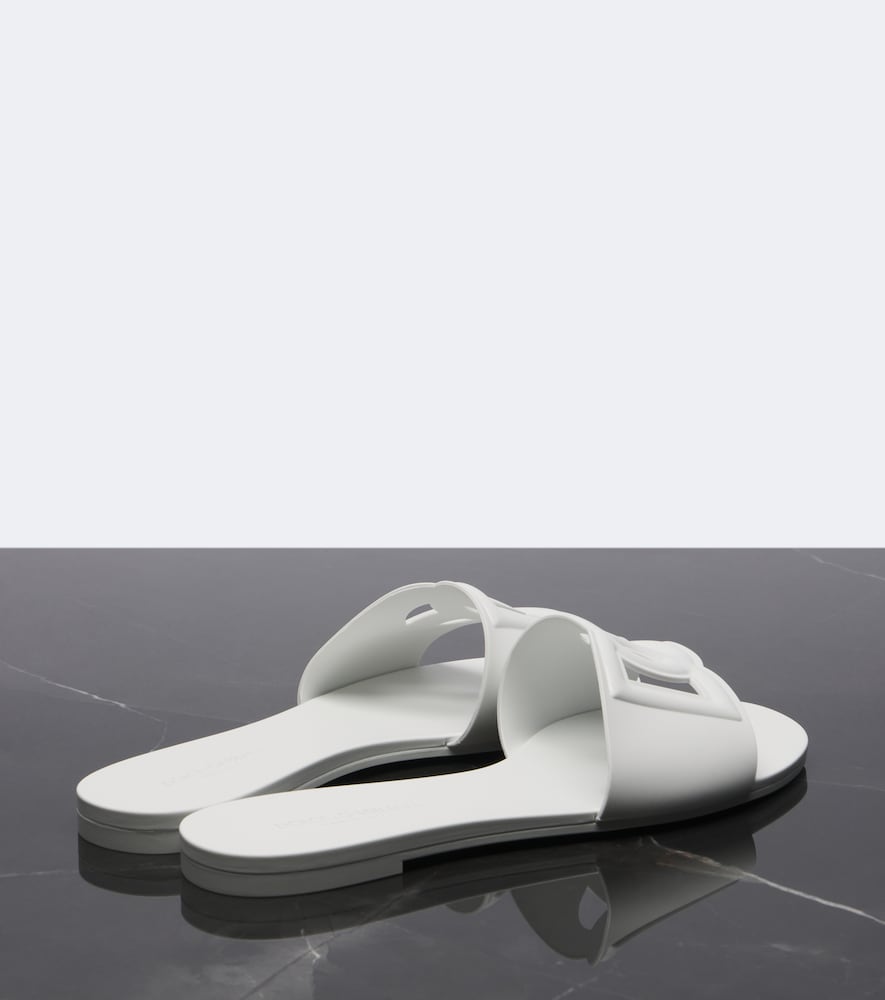 Dolce&Gabbana DG cutout rubber slides - White Slides