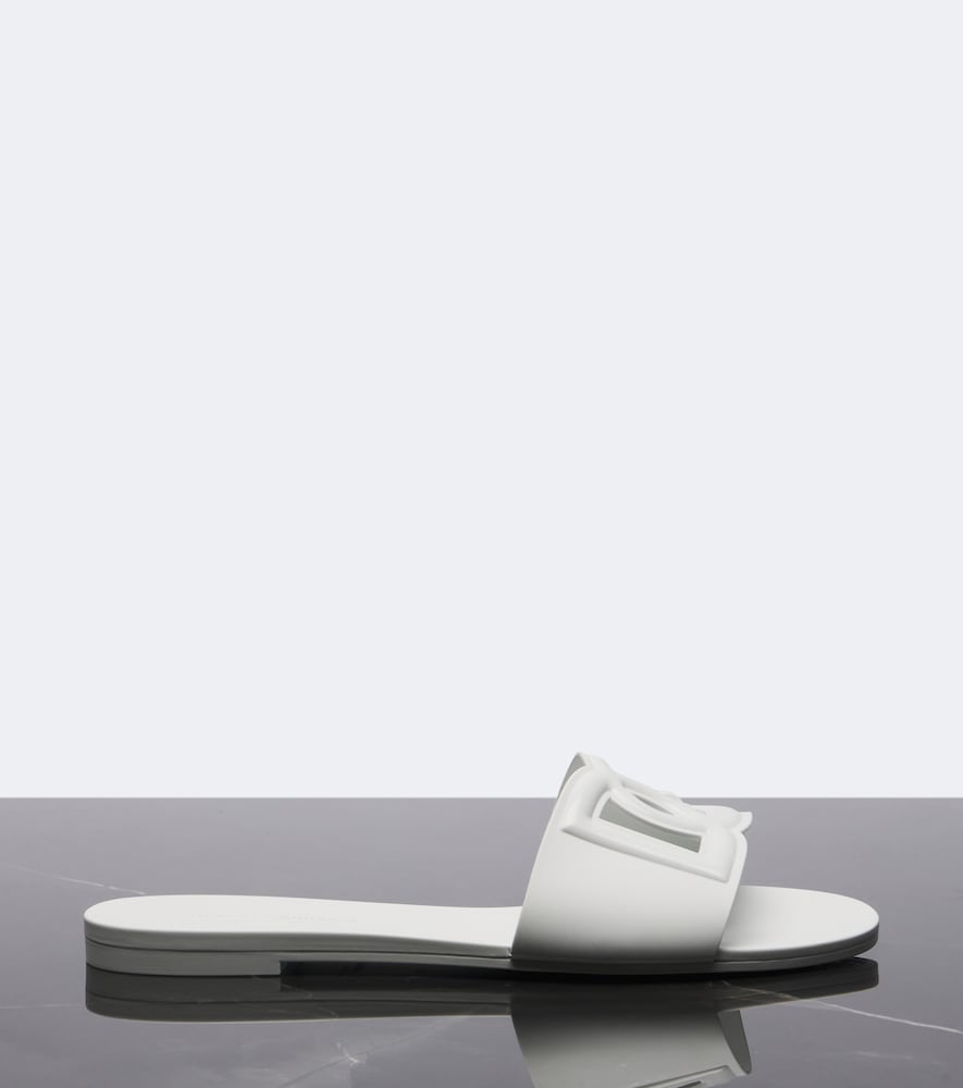 Dolce&Gabbana DG cutout rubber slides - White Slides