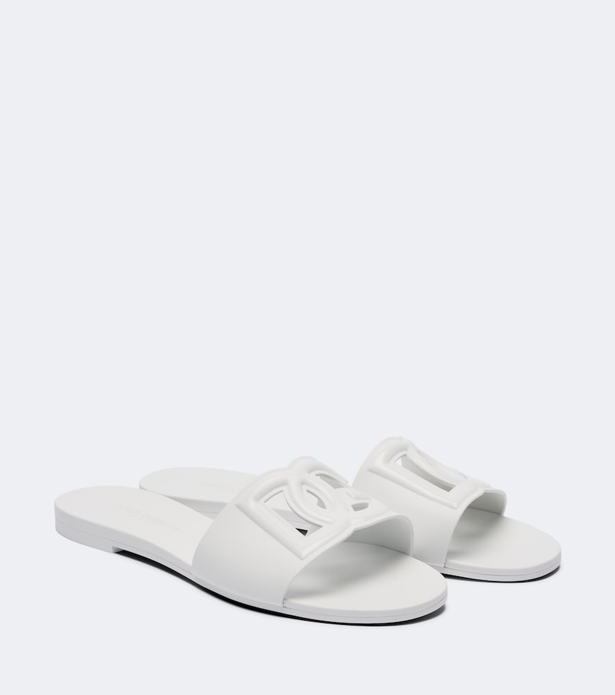 Dolce&Gabbana DG cutout rubber slides - White Slides