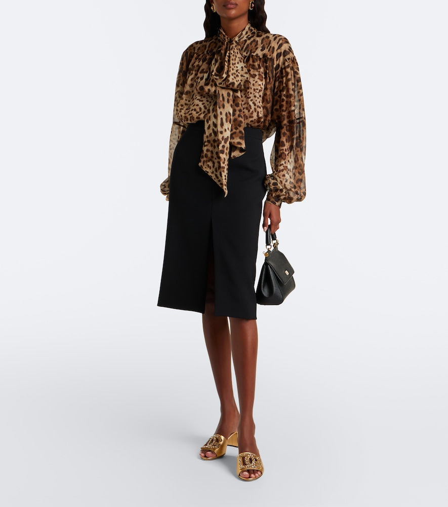 Dolce&Gabbana DG embellished metallic leather mules in Gold - Mid Heel Sandals