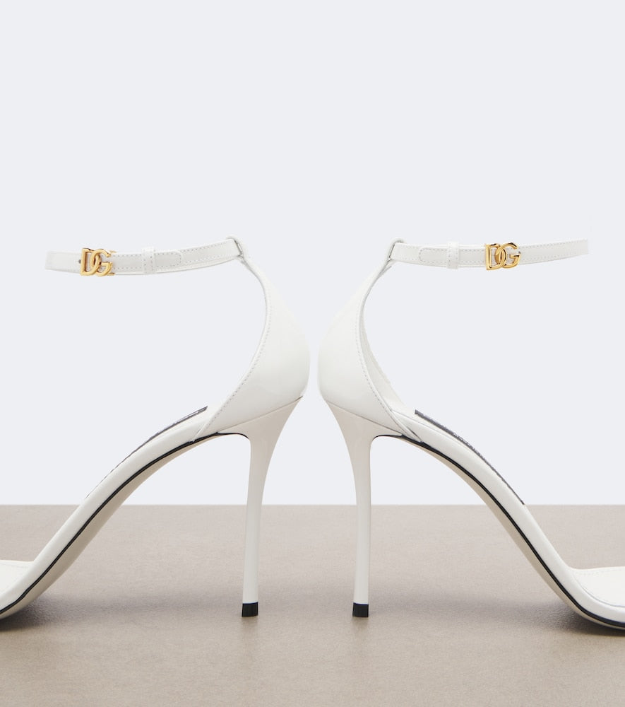 White Dolce&Gabbana DG leather sandals - High Heels