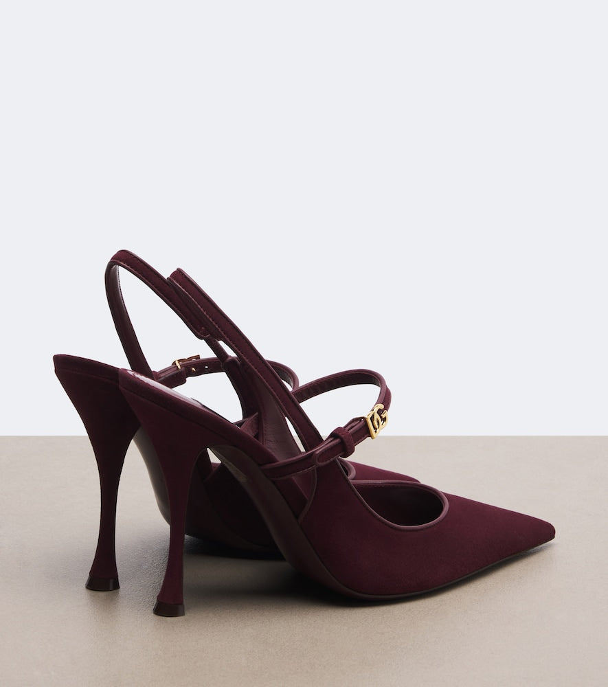 Dolce&Gabbana DG suede slingback pumps - Burgundy High-Heel Pumps