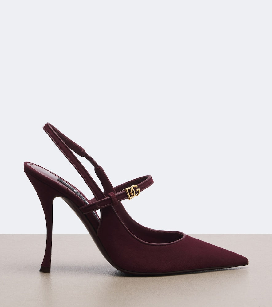 Dolce&Gabbana DG suede slingback pumps - Burgundy High-Heel Pumps