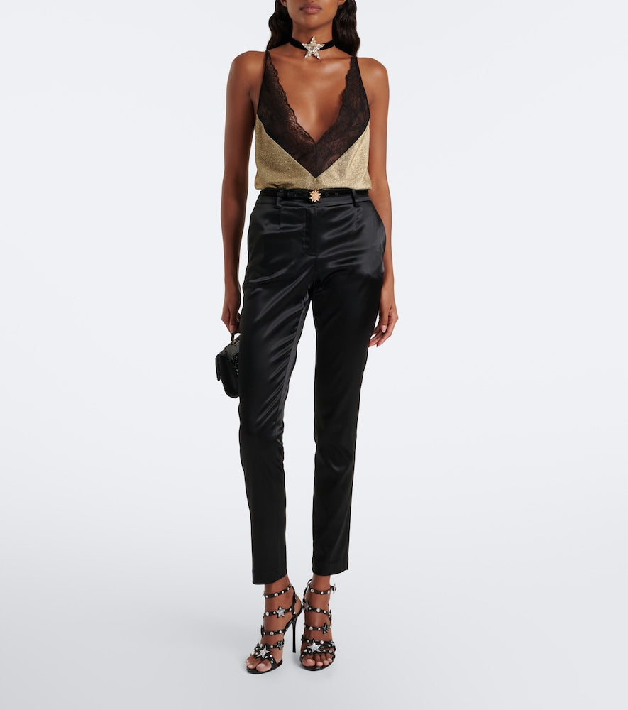 Dolce&Gabbana Embellished patent leather sandals - Black High-Heel Sandals