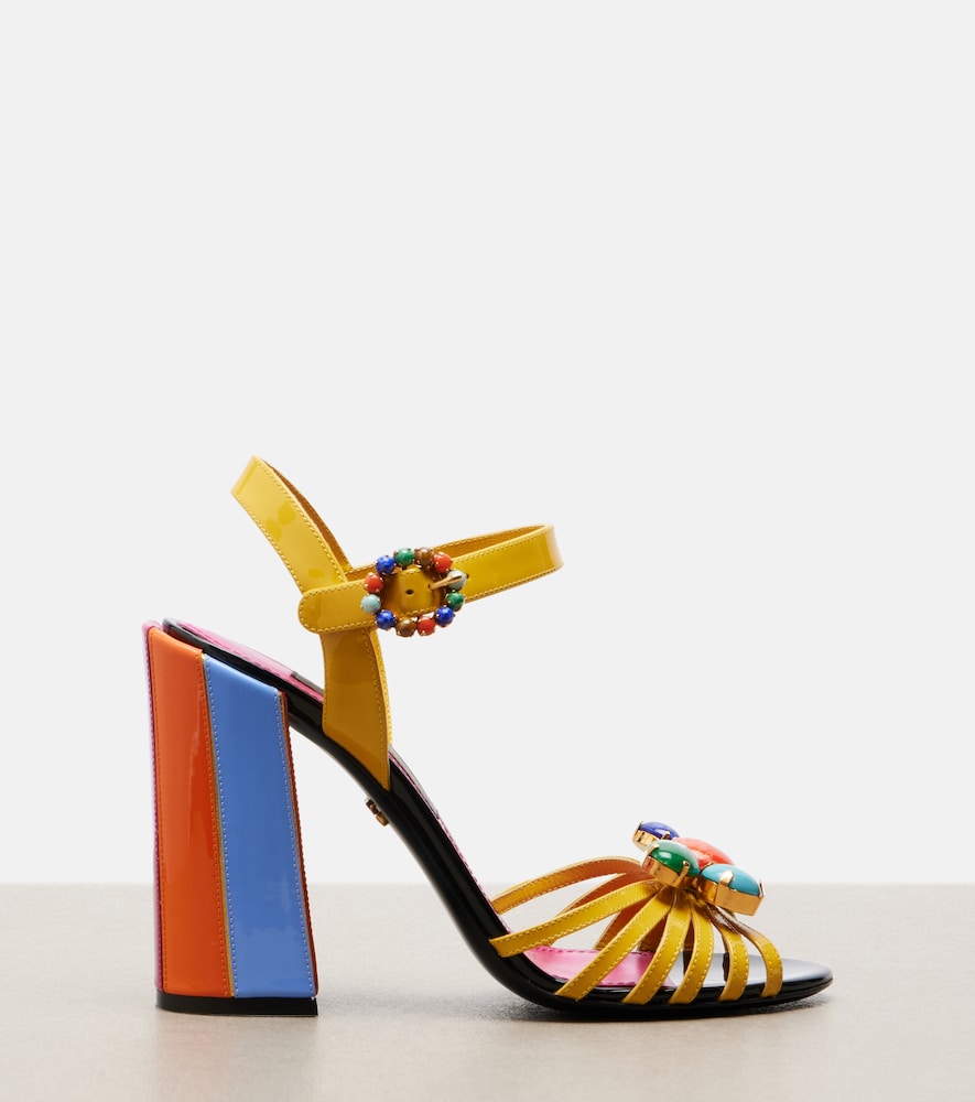 Multicoloured Dolce&Gabbana Keira embellished leather sandals - High-Heel Sandals