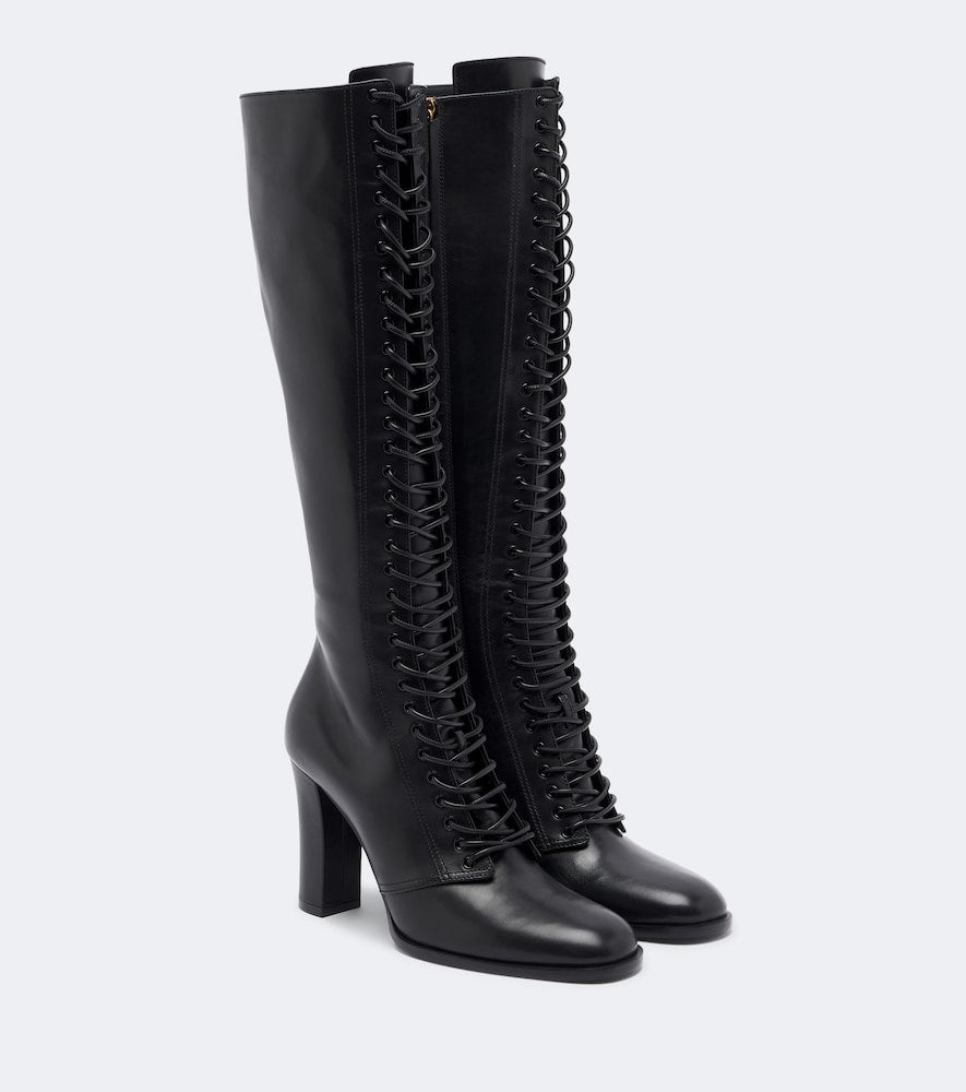 Dolce&Gabbana Leather knee-high boots in Black - Knee-high Boots