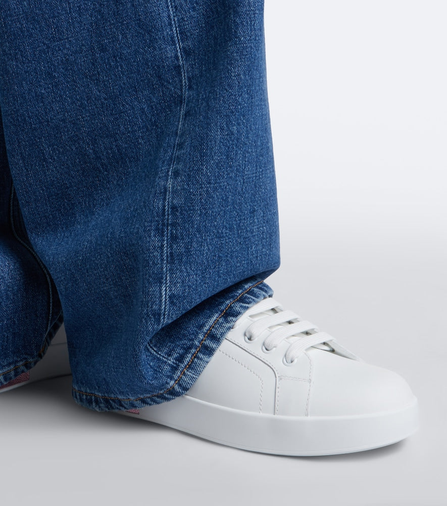 Dolce&Gabbana Portofino leather sneakers in White - Low-Top Sneakers