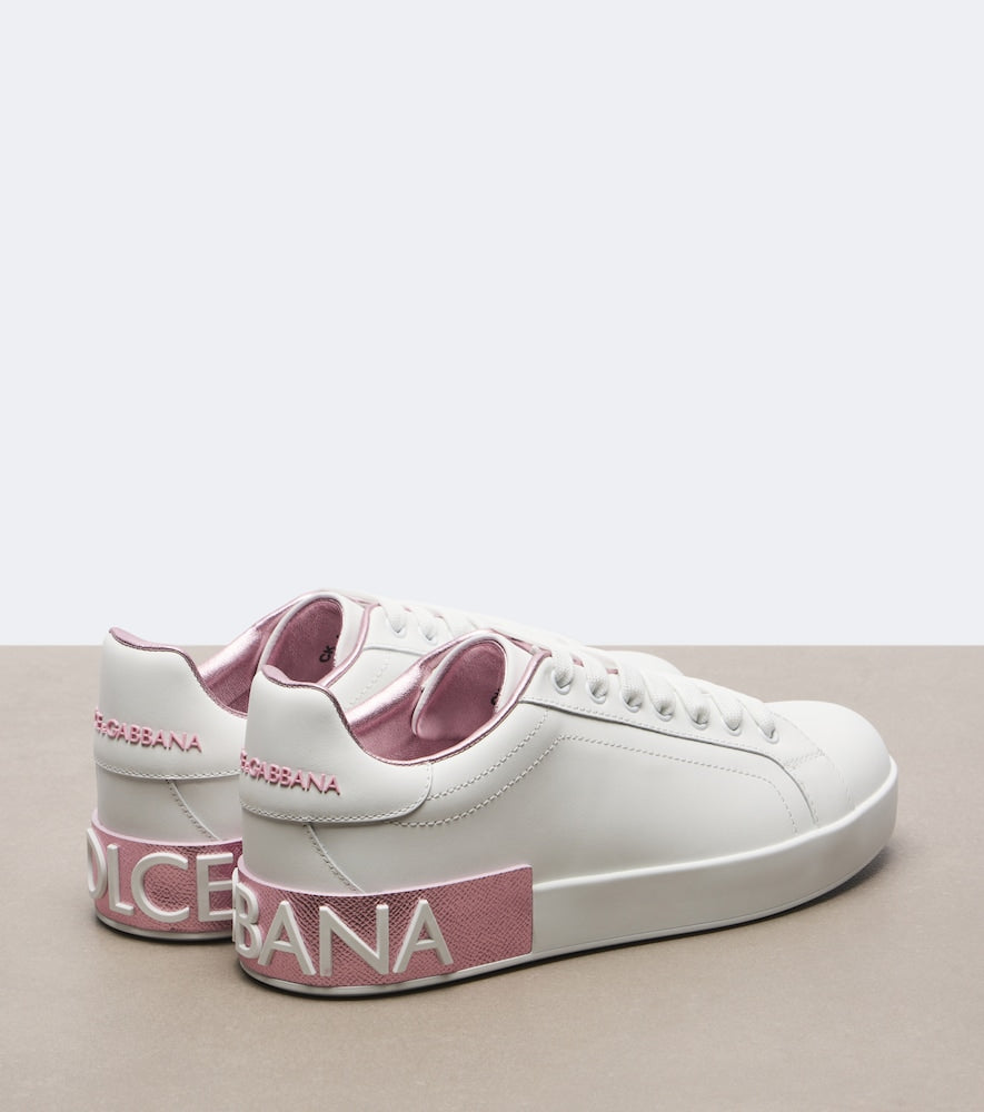 Dolce&Gabbana Portofino leather sneakers in White - Low-Top Sneakers