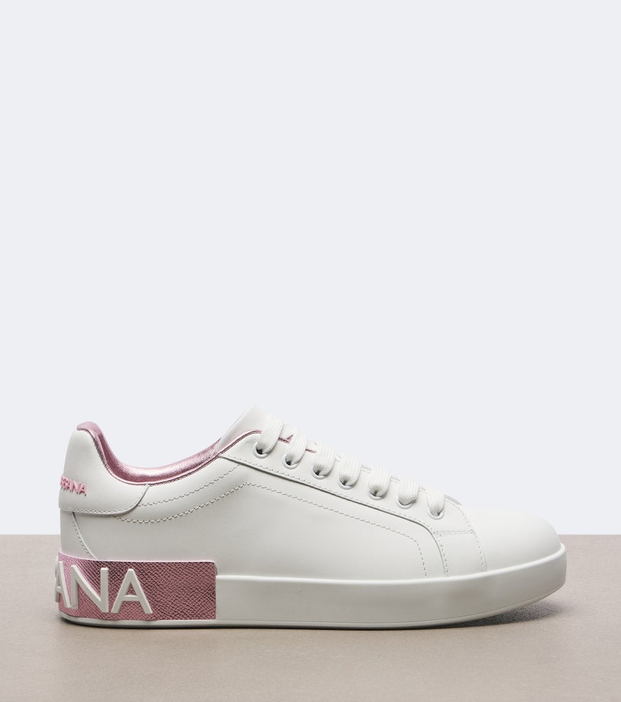Dolce&Gabbana Portofino leather sneakers in White - Low-Top Sneakers
