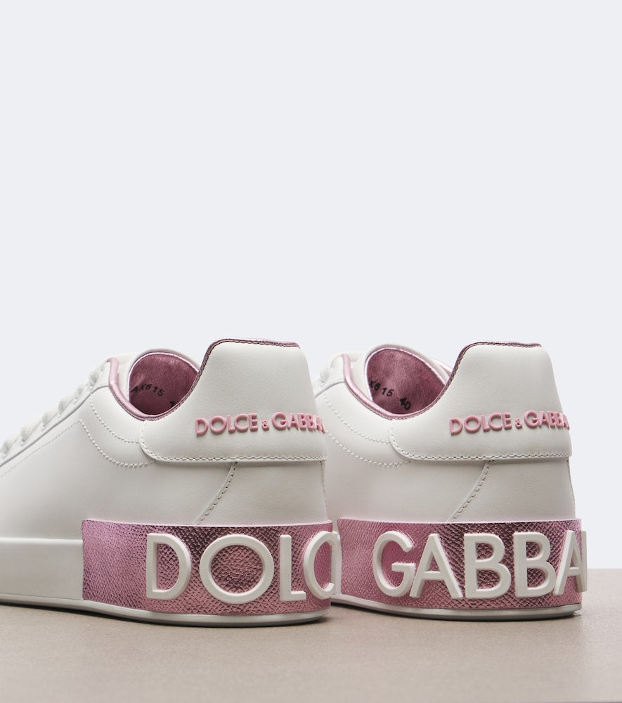 Dolce&Gabbana Portofino leather sneakers in White - Low-Top Sneakers