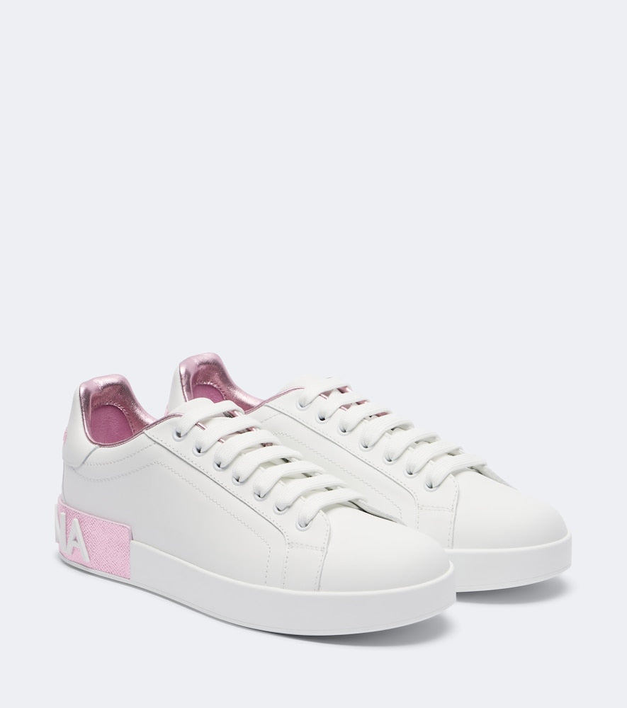 Dolce&Gabbana Portofino leather sneakers in White - Low-Top Sneakers