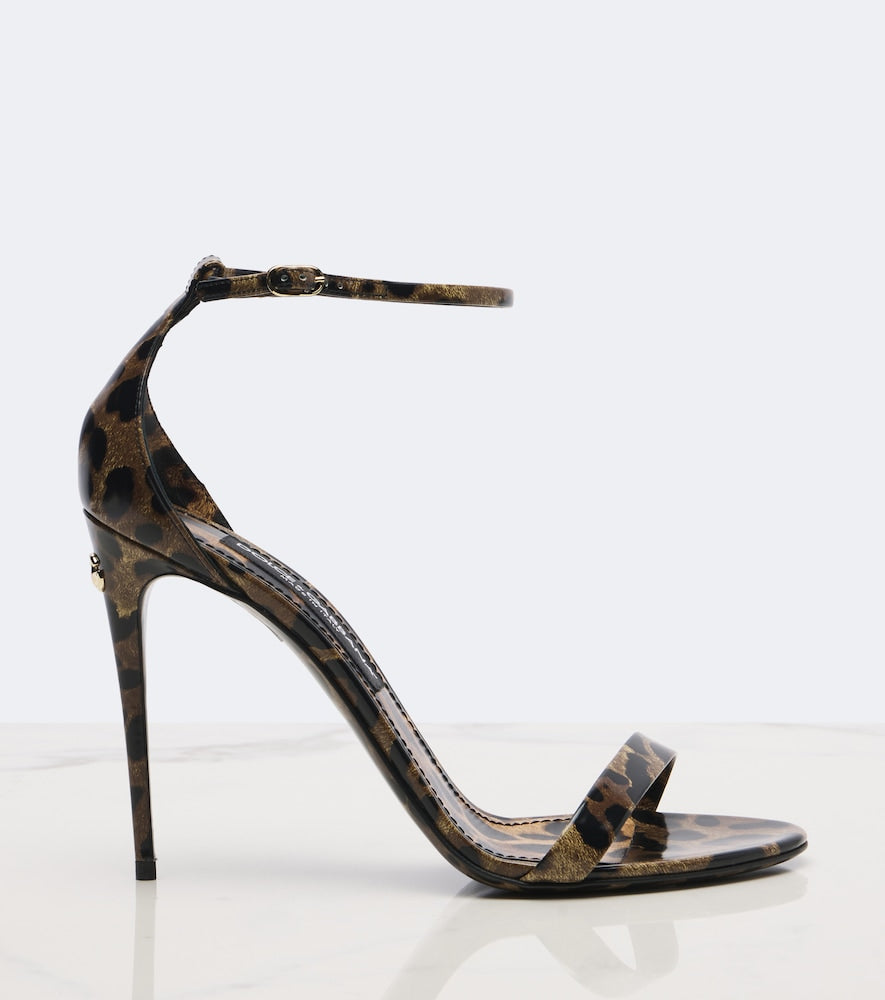 Dolce&Gabbana x Kim leopard-print leather sandals (Brown) - Heeled Sandals