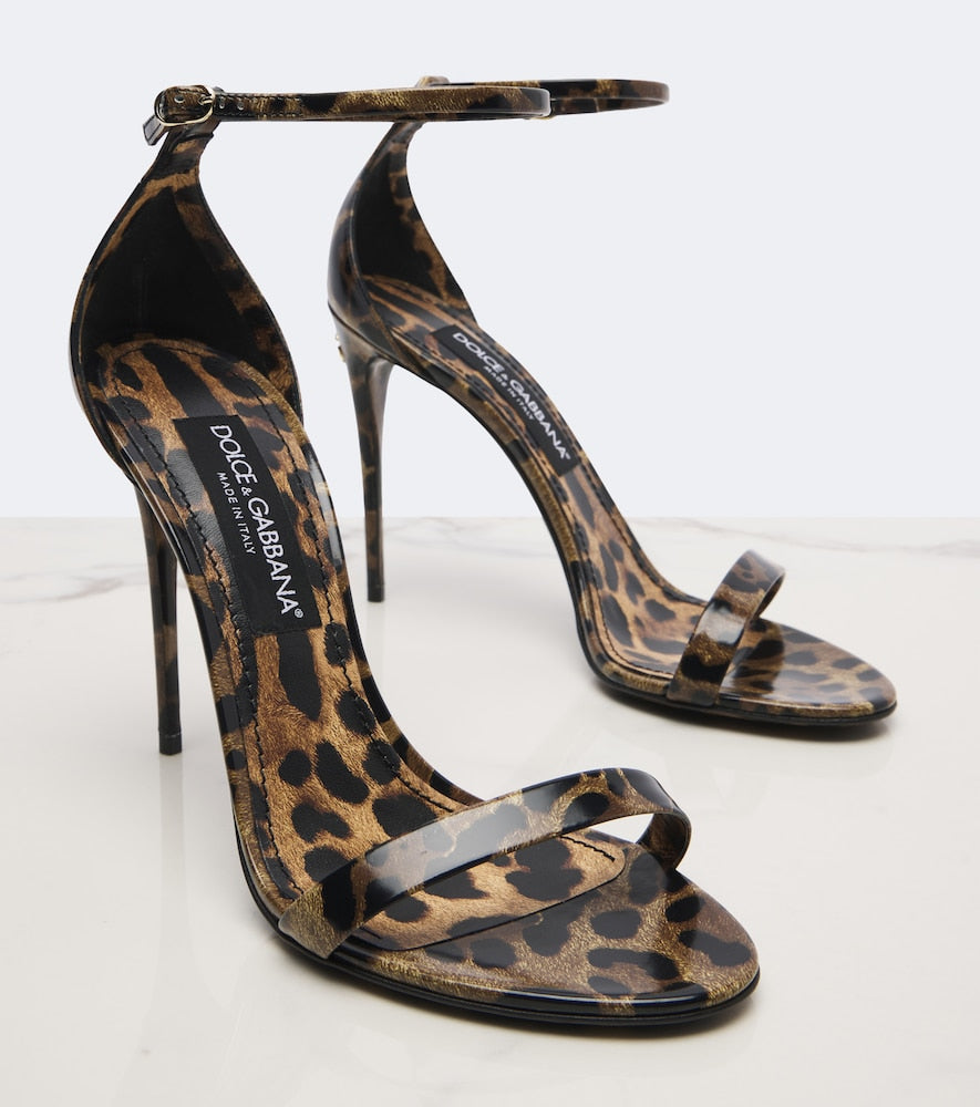 Dolce&Gabbana x Kim leopard-print leather sandals (Brown) - Heeled Sandals