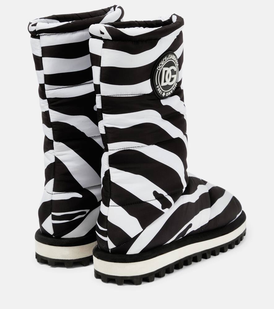 Dolce&Gabbana Zebra-print padded nylon snow boots