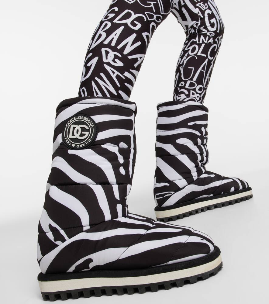 Dolce&Gabbana Zebra-print padded nylon snow boots
