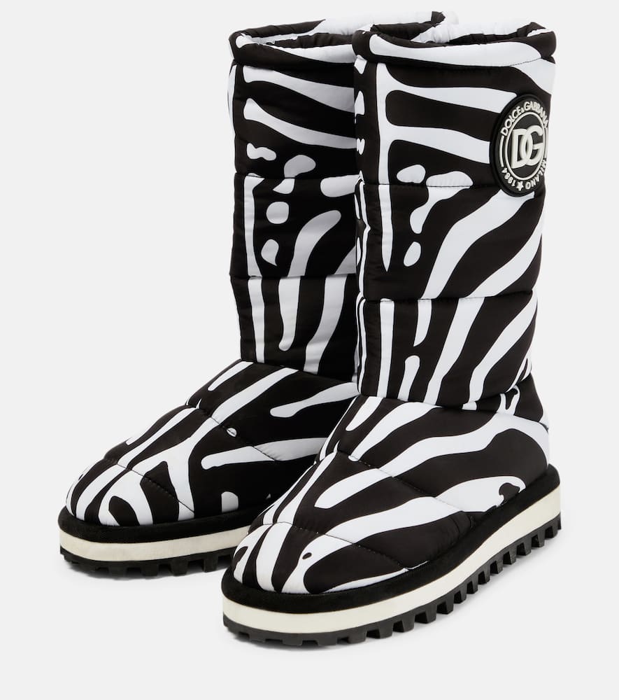 Dolce&Gabbana Zebra-print padded nylon snow boots